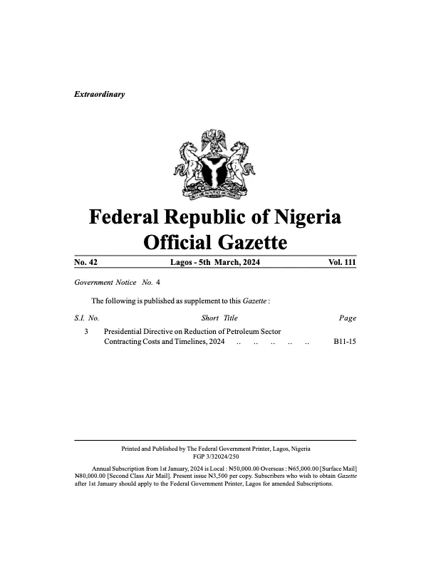 A screenshot of the Directive 42 document