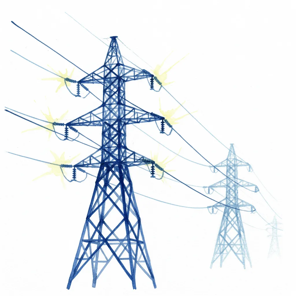 An image of power lines against the sky